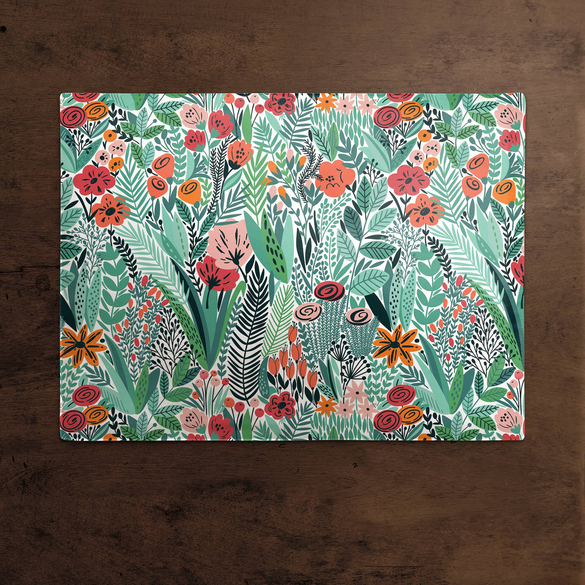 Lush Floral Pattern 18" x 14" Cotton Twill Placemat